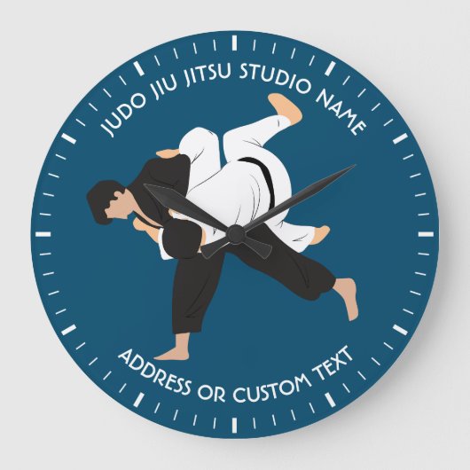 Jiu Jitsu Judo Martial Arts Studio Clock Große Wanduhr (Vorderseite)