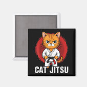 Jiu Jitsu Kawaii Katze Lustiges BJJ oder MMA Grapp Magnet (Vorderseite/Rückseite)