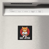 Jiu Jitsu Kawaii Katze Lustiges BJJ oder MMA Grapp Magnet (In Situ (Geschirrspüler))
