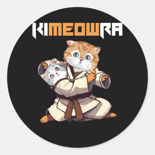 Jiu Jitsu Kimura Kimeowra Niedlich Kawaii Cat Love Runder Aufkleber (Vorderseite)