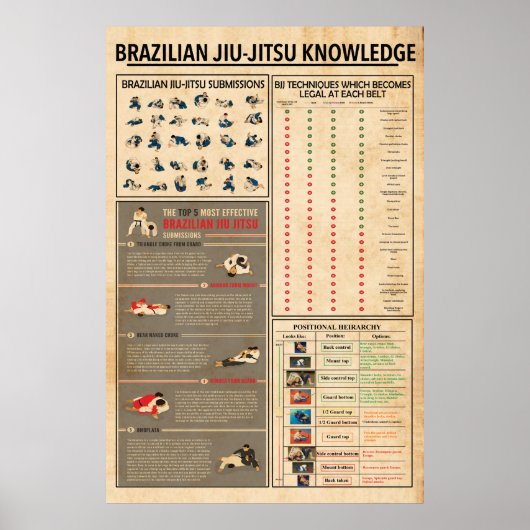 Jiu Jitsu Knowledge Poster, Jiu Jitsu Poster (Vorne)