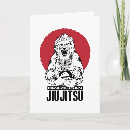 Jiu Jitsu Lion Red Sunset Karte (Vorderseite)