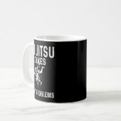 Jiu Jitsu löst Probleme - Lustiges brasilianisches Kaffeetasse (Vorderseite Links)