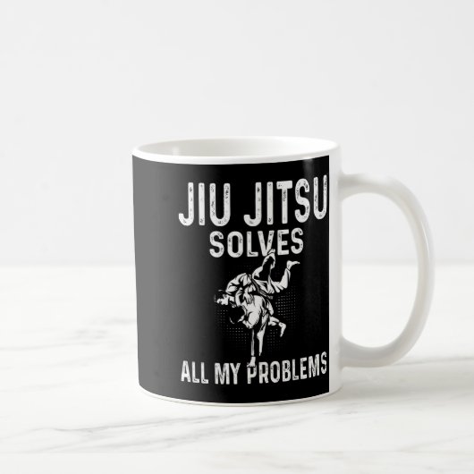 Jiu Jitsu löst Probleme - Lustiges brasilianisches Kaffeetasse (Rechts)