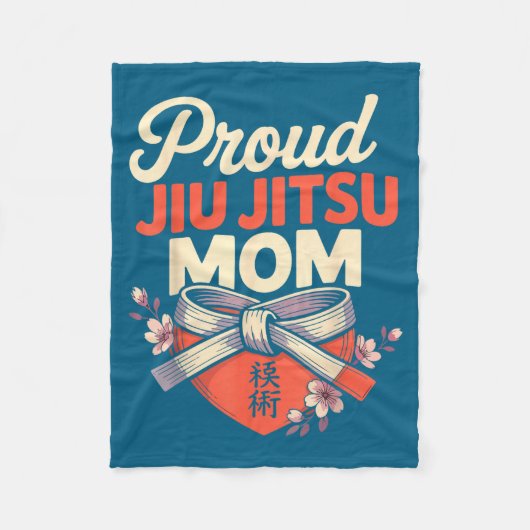 Jiu Jitsu Mama Mutter Retro Fleecedecke (Vorderseite)