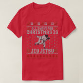 Jiu Jitsu MMA BJJ Funny Christmas Ugly Xmas Sweate T-Shirt (Design vorne)