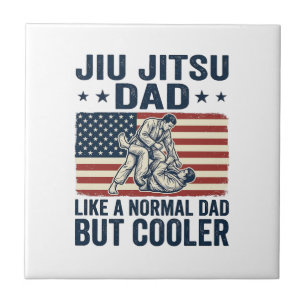 Jiu Jitsu Papa Vintage Flag Shirt Design_1 Fliese