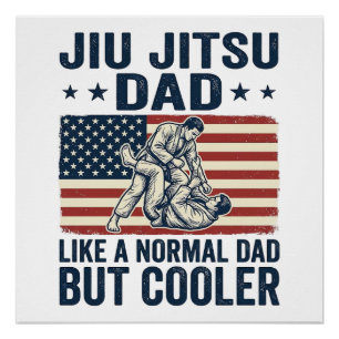 Jiu Jitsu Papa Vintage Flag Shirt Design_1 Poster