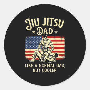 Jiu Jitsu Papa wie ein normaler Papa, aber cooler Runder Aufkleber