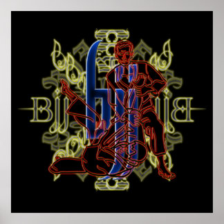 Jiu Jitsu Poster Red Fighters