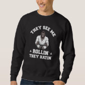 Jiu Jitsu Rollin  BJJ Grappling Gorilla Sweatshirt (Vorderseite)