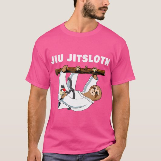 Jiu Jitsu Shirt Sloth Funny Black Belt Kampfkunst (Vorderseite)