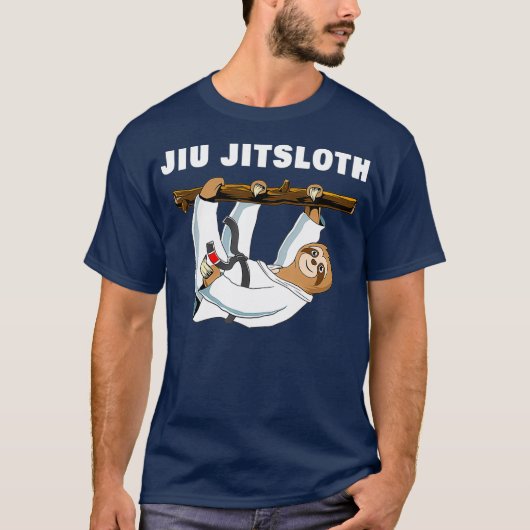 Jiu Jitsu Shirt Sloth Funny Black Belt Martial (Vorderseite)