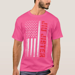 Jiu Jitsu Sister Us Flag Funny- Bjj Mixed Martial T-Shirt