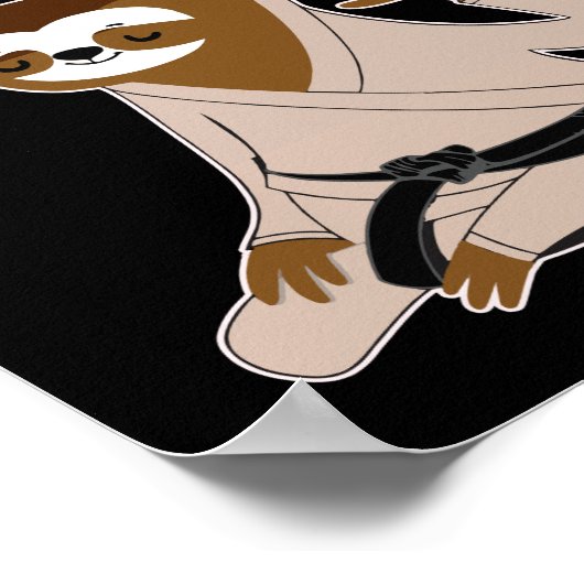 Jiu Jitsu Slow your Roll Sloth Brasilianer Jujitsu Poster (Ecke)
