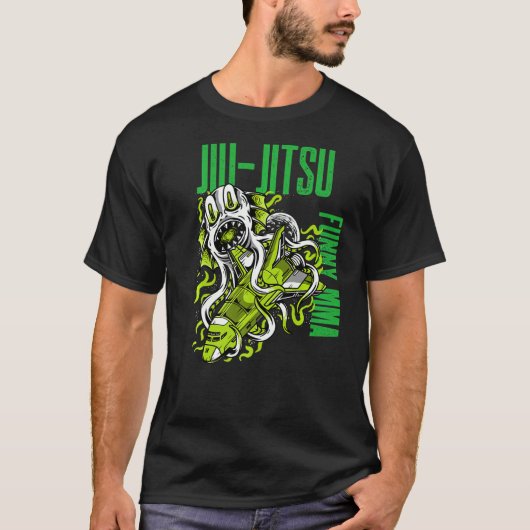 Jiu Jitsu Space Monster Rocket Ship Grapple Mixed  T-Shirt (Vorderseite)