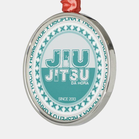 Jiu Jitsu Training und Disziplin by BJJH,- Achtung Silbernes Ornament (Links)