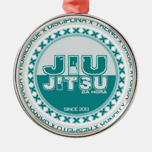 Jiu Jitsu Training und Disziplin by BJJH,- Achtung Silbernes Ornament (Vorne)