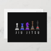 jiu jitsu Trainingschach, Geschenk bjj mit Text Ankündigungspostkarte (Vorne/Hinten)