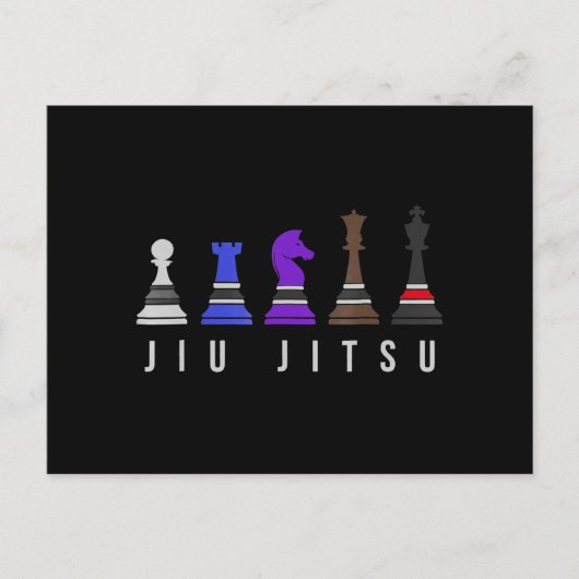 jiu jitsu Trainingschach, Geschenk bjj mit Text Ankündigungspostkarte (Vorderseite)