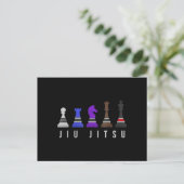 jiu jitsu Trainingschach, Geschenk bjj mit Text Ankündigungspostkarte (Stehend Vorderseite)