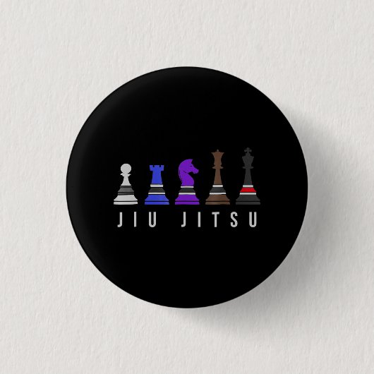jiu jitsu Trainingschach, Geschenk bjj mit Text Button (Vorderseite)