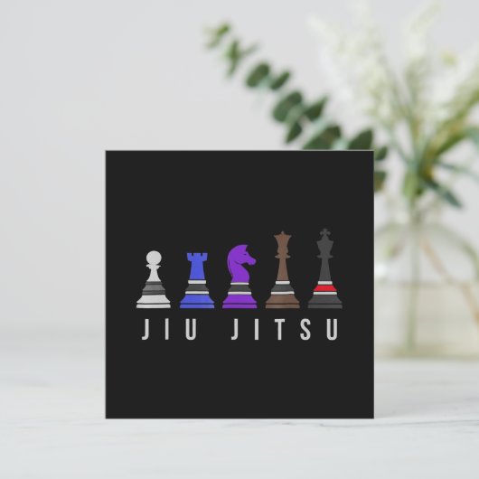 jiu jitsu Trainingschach, Geschenk bjj mit Text Einladung (Stehend Vorderseite)