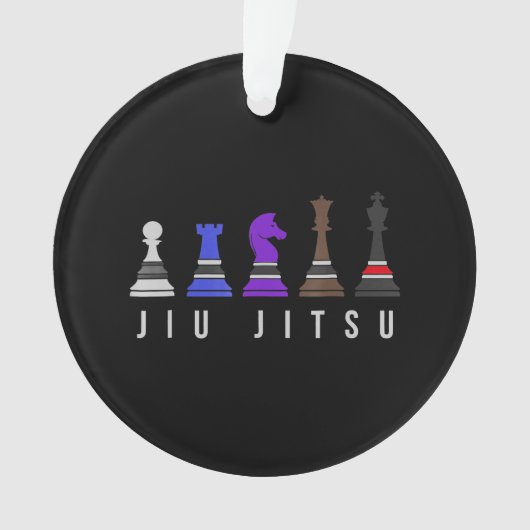 jiu jitsu Trainingschach, Geschenk bjj mit Text Ornament (Vorderseite)
