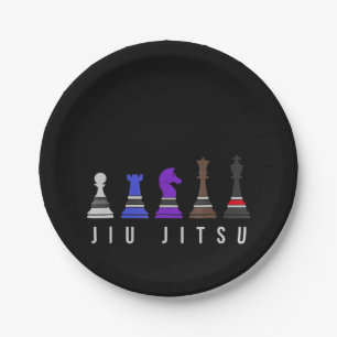jiu jitsu Trainingschach, Geschenk bjj mit Text Pappteller
