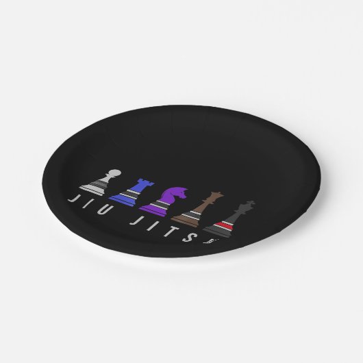 jiu jitsu    Trainingschach, Geschenk bjj mit Text Pappteller (Schrägansicht)