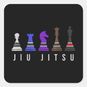 jiu jitsu Trainingschach, Geschenk bjj mit Text Quadratischer Aufkleber