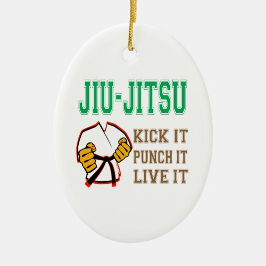 Jiu-Jitsu Tritt locht es, ihn, lebt es Keramikornament (Vorne)