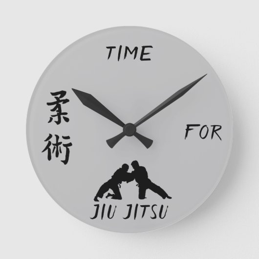 Jiu-Jitsu Uhrgeschenk Runde Wanduhr (Vorderseite)