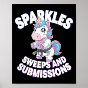 Jiu Jitsu und Einhorn - Süßes BJJ Ringen Poster