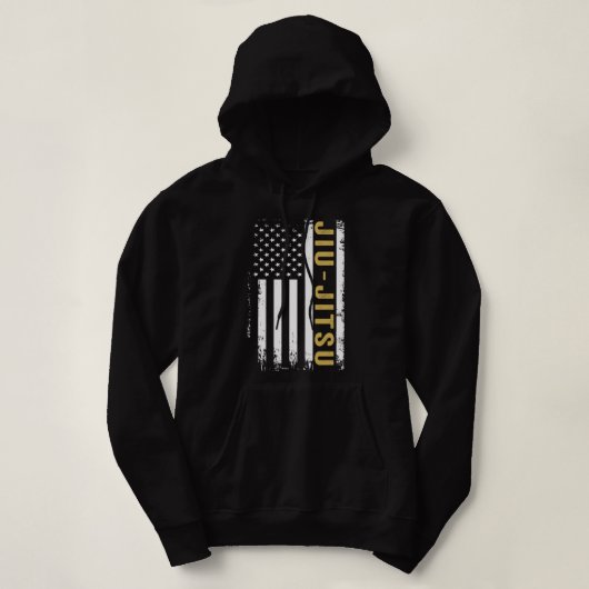 Jiu Jitsu USA Flag Grunge Hoodie (Design vorne)