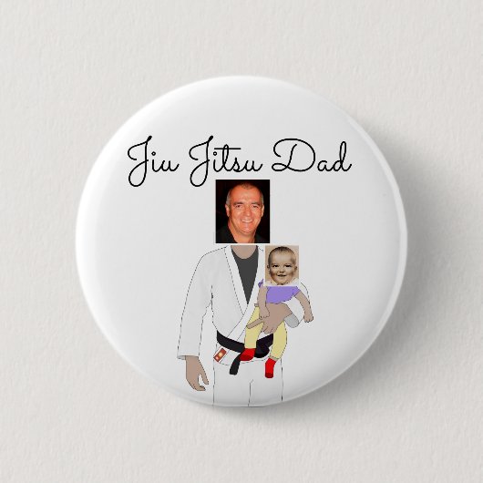 Jiu Jitsu Vater Benutzerdefinierte Foto und handge Button (Vorderseite)