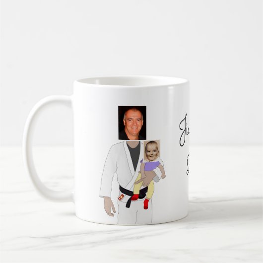 Jiu Jitsu Vater Benutzerdefinierte Foto und handge Kaffeetasse (Links)