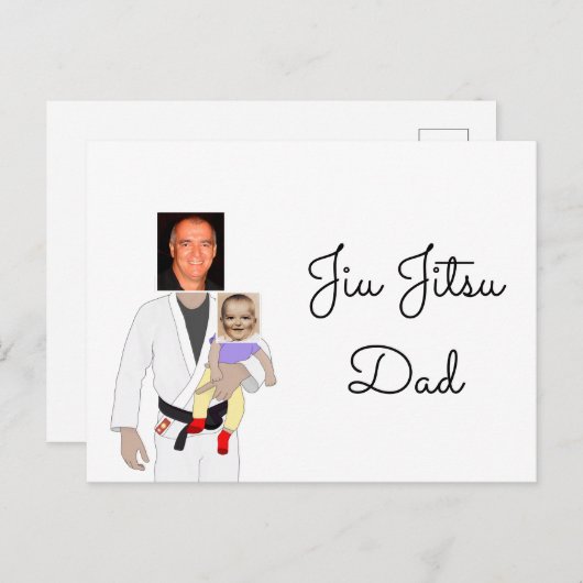 Jiu Jitsu Vater Benutzerdefinierte Foto und handge Postkarte (Vorne/Hinten)