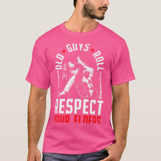 Jiu Jitsu Vater Vater Trainer Alte Typ Roll Respek T-Shirt