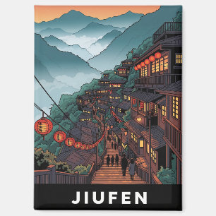 Jiufen Taiwan Abend Magnet