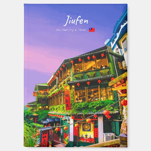 Jiufen, Taiwan - Alte Teestube Flat Magnet (Vorderseite)
