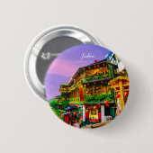 Jiufen, Taiwan - Antikes Teehaus Button (Vorne & Hinten)