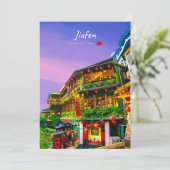 Jiufen, Taiwan - Antikes Teehaus Einladung (Stehend Vorderseite)