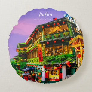 Jiufen, Taiwan - Antikes Teehaus Rundes Kissen