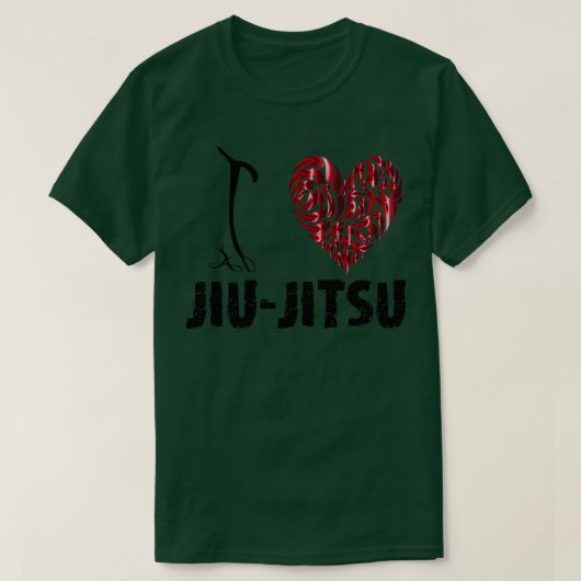 JiuJitsu white T text I Liebe JiuJitsu T-Shirt (Design vorne)