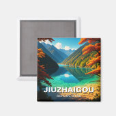 Jiuzhaigou Valley Nationalpark Sichuan China Magnet (Vorderseite/Rückseite)