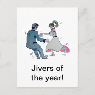 Jive Fun! Swing tanzt Rock and Roll Postkarte