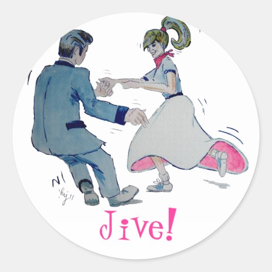 Jive Fun! Swing tanzt Rock and Roll Runder Aufkleber (Vorderseite)