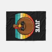 Jive Turkey Afro Retro 70s Thanksgiving Turkey Day Fleecedecke (Vorderseite (Horizontal))