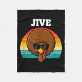 Jive Turkey Afro Retro 70s Thanksgiving Turkey Day Fleecedecke (Vorderseite)